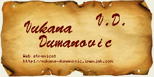 Vukana Dumanović vizit kartica